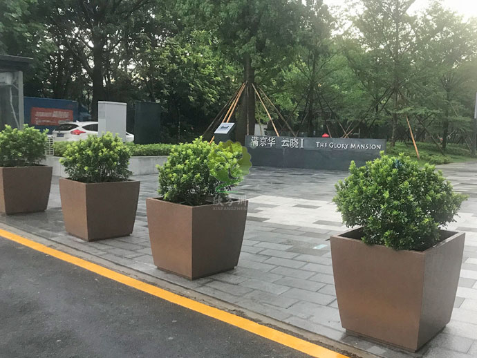 方形金屬烤漆花盆-冷軋板噴塑戶(hù)外景觀(guān)花盆